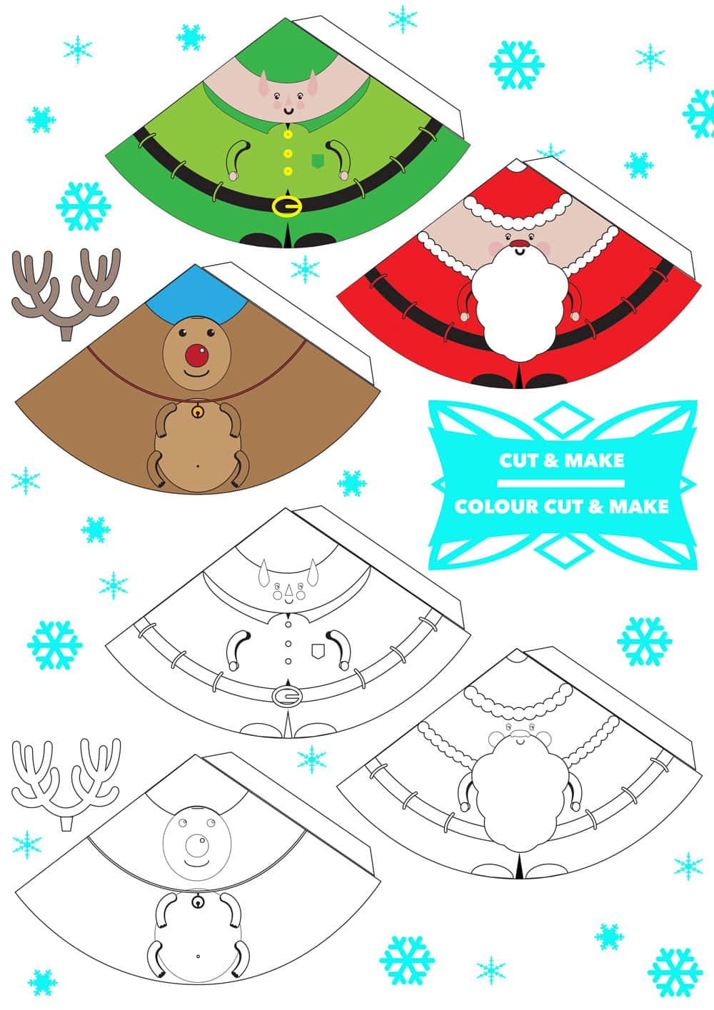 Download Free printable 3D Christmas characters! Finger puppets ...
